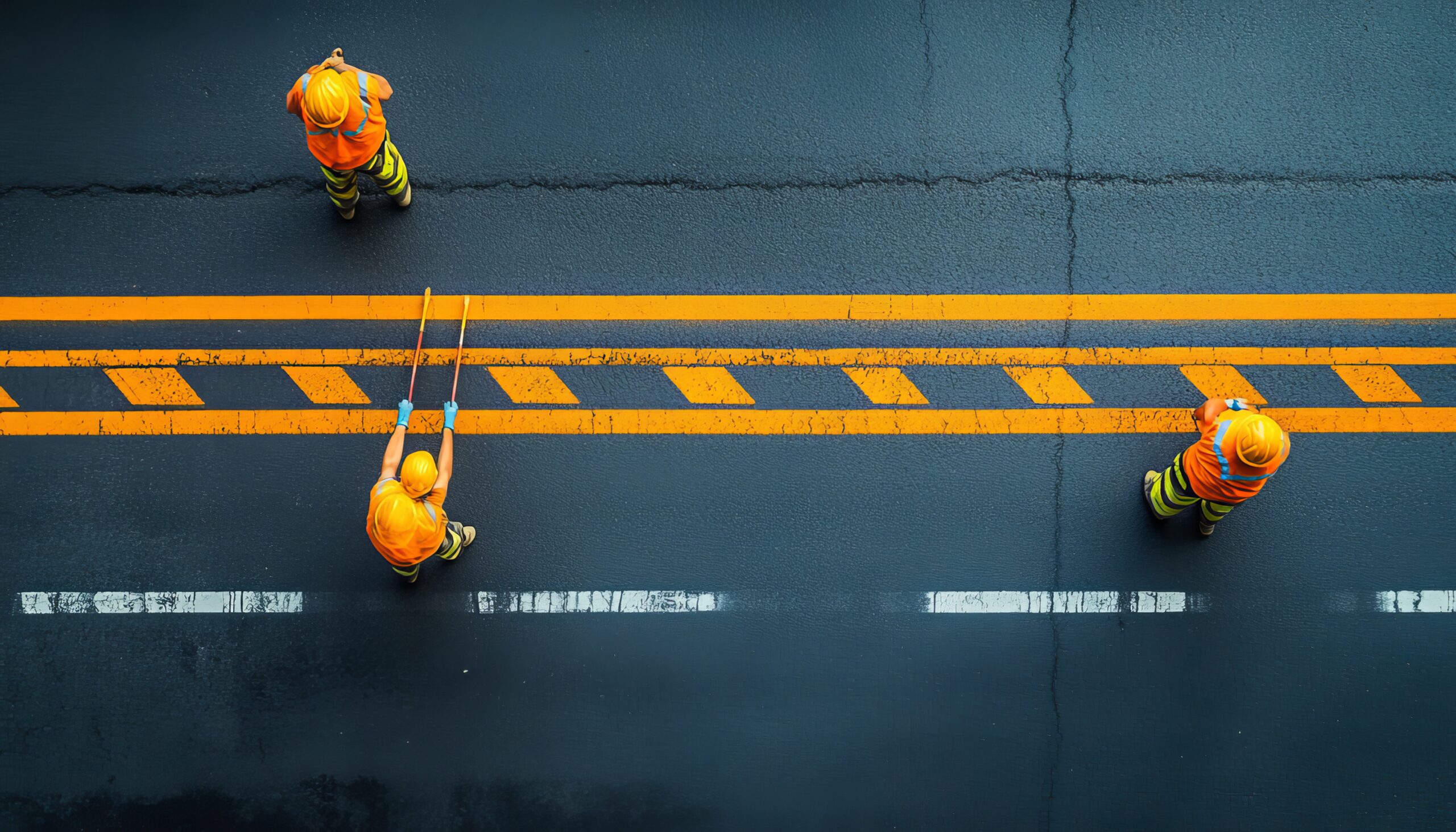 workers-applying-lane-markings-newly-laid-asphalt-road-safety-traffic-management